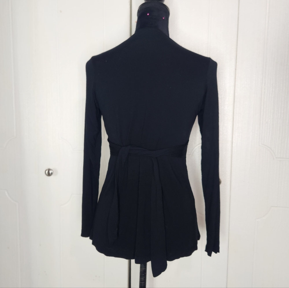 SOLD Mark Black Longsleeve Tie Back Blouse Top - Picture 3 of 7